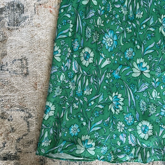 J. Crew Gwyneth Cupro-blend green floral slip dress in size 00 - Picture 4 of 4